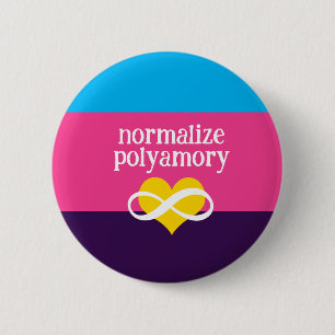 normalise polyamory 6 cm round badge