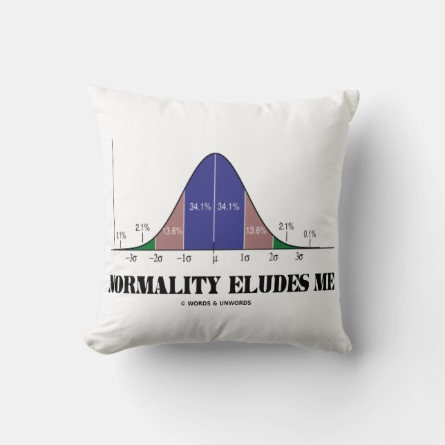 Normality Eludes Me Bell Curve Stats Geek Humour Cushion (Front)