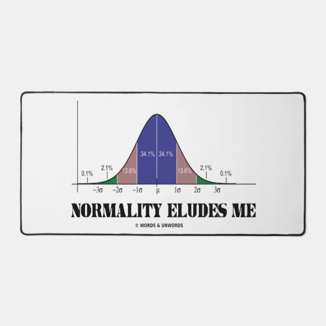 Normality Eludes Me Bell Curve Stats Geek Humour Desk Mat (Front)