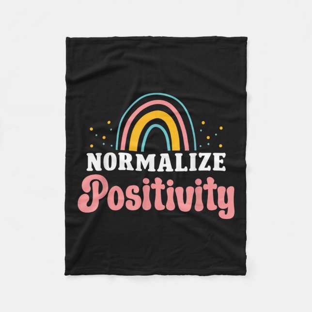 Normalize Sitivity Rainbow Funny Saying Motivation Fleece Blanket (Front)