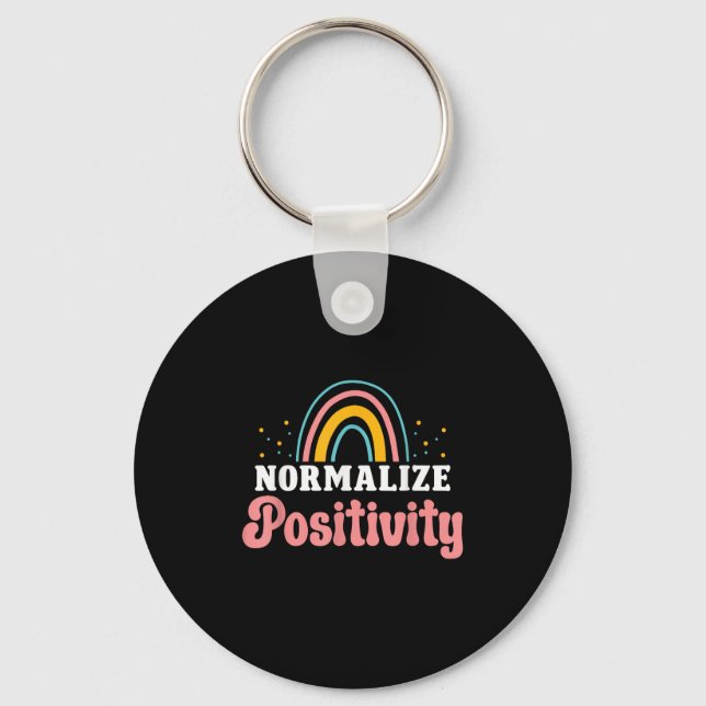 Normalize Sitivity Rainbow Funny Saying Motivation Key Ring (Front)