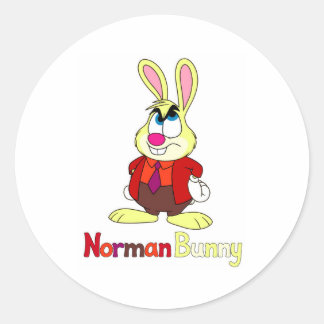 Norman Bunny Round Sticker