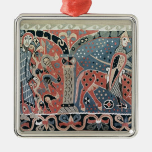 Norman cavalier on a piebald horse metal tree decoration