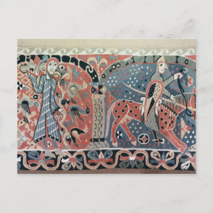 Norman cavalier on a piebald horse postcard