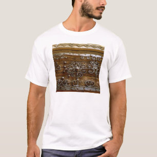 Norman iron scroll work on wooden door T-Shirt