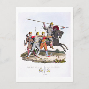 Norman Knight and Archers, 1066, from 'Ancient Arm Postcard