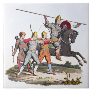 Norman Knight and Archers, 1066, from 'Ancient Arm Tile