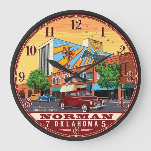 Norman Oklahoma Large Clock (Front)