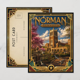 Norman Oklahoma Vintage Art Deco Golden Age Postcard