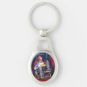 Norman Perfers to Draw in His Sleep Key Ring