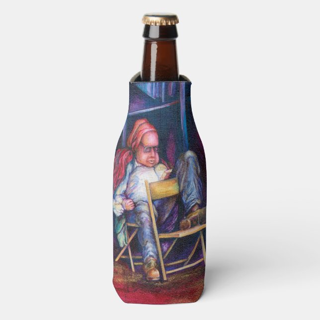 Norman prefers to draw in his Sleep Bottle Cooler (Bottle Front)