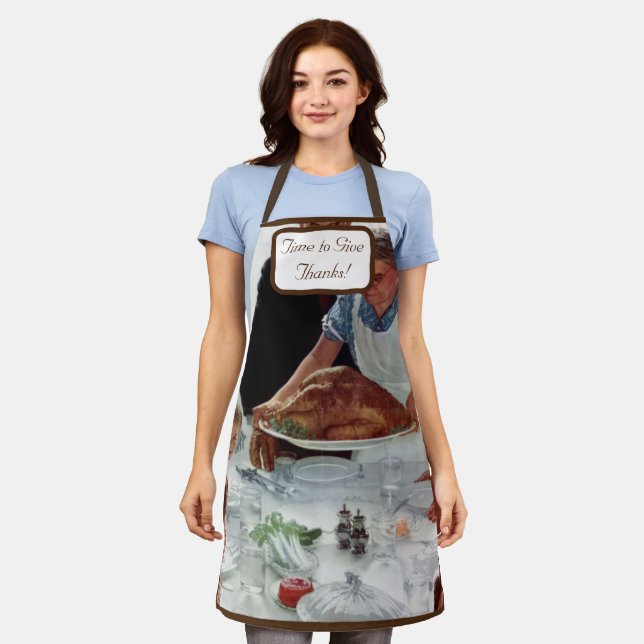Norman Rockwell Monogrammed Thanksgiving Apron (Worn)