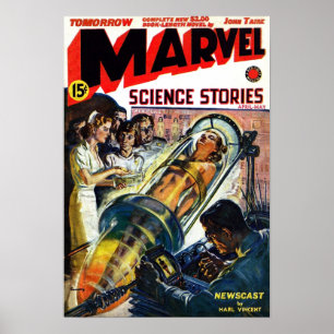Norman Saunders cover of Marvel Science Stories fo Poster