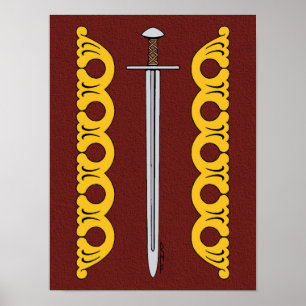 Norman Sword and Decorative Bands Poster
