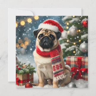 Norman T Pug Christmas Card