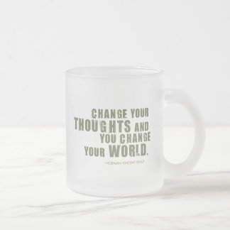 Norman Vincent Peale Quote Frosted Glass Coffee Mug