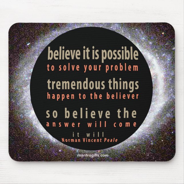 Norman Vincent Peale Quote Mouse Mat (Front)
