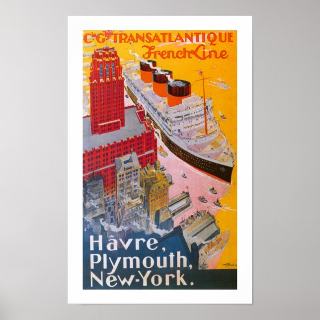 Normandie at New York Harbour Poster (Front)