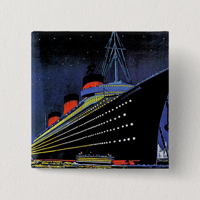 Normandie at Night 15 Cm Square Badge (Front)