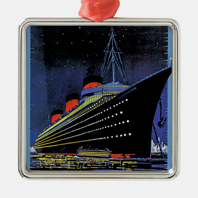 Normandie at Night Metal Tree Decoration (Front)