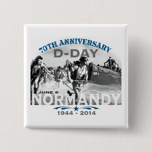 Normandy 70th D-Day Anniversary 15 Cm Square Badge (Front)