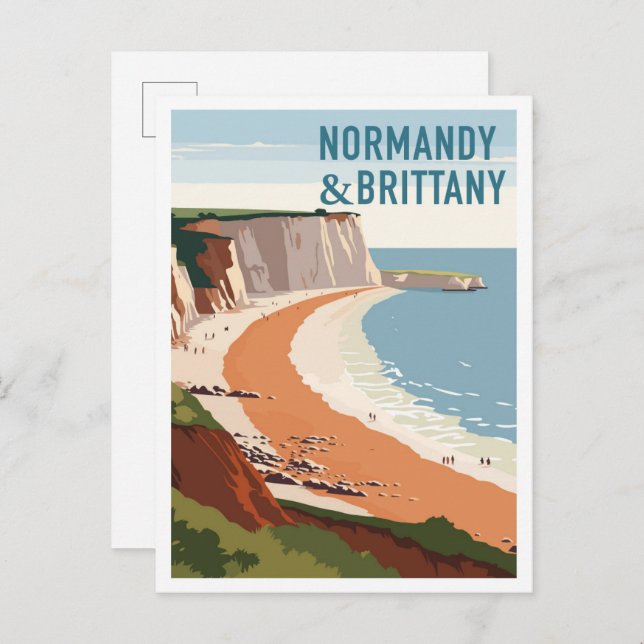 Normandy and Brittany France vintage Travel Postcard (Front/Back)