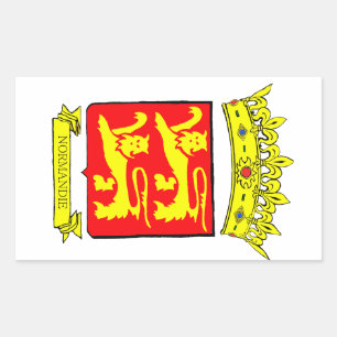 NORMANDY BLAZON RECTANGULAR STICKER