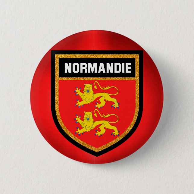 Normandy Flag 6 Cm Round Badge (Front)