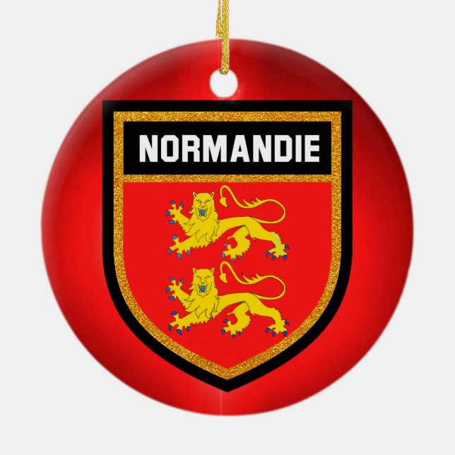 Normandy Flag Ceramic Tree Decoration (Back)
