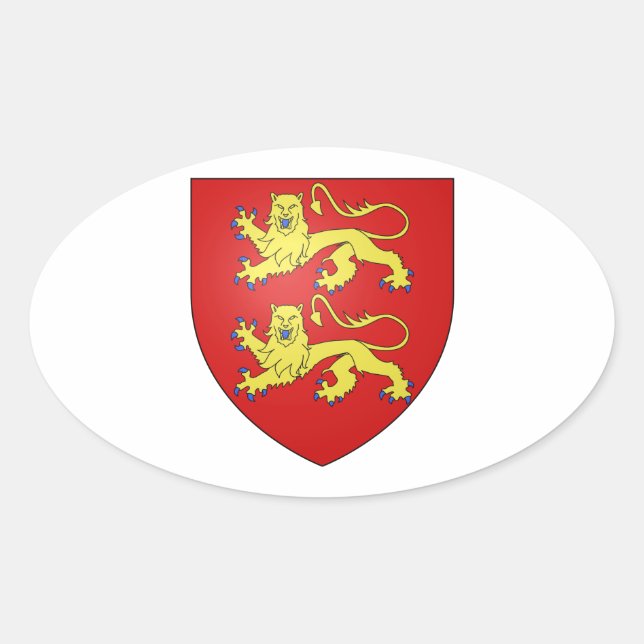 Normandy (France) Coat of Arms Oval Sticker (Front)