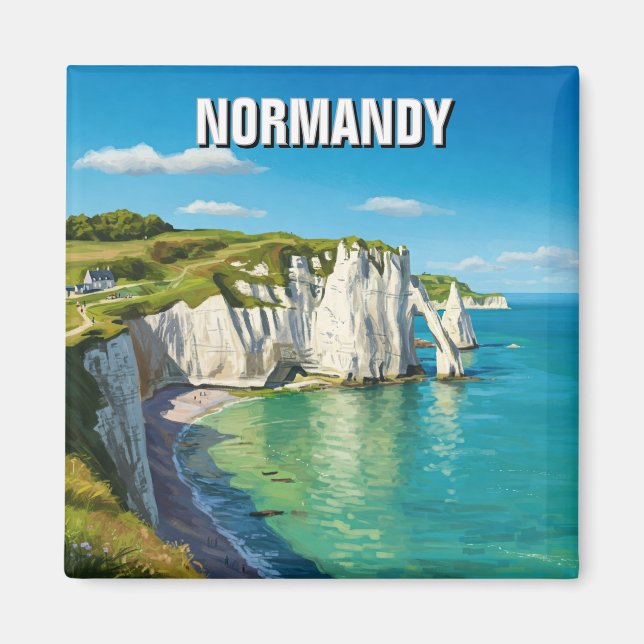 Normandy France Étretat Cliffs Magnet (Front)