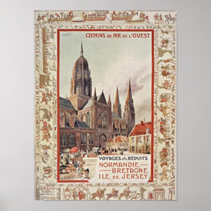 Normandy France Travel Poster