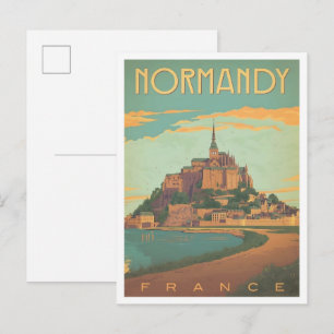 Normandy France Vintage Travel Postcard