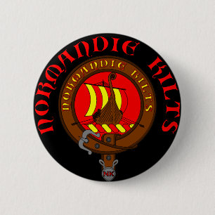 Normandy Kilts swipes in 6 Cm Round Badge