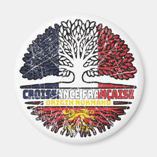 Normandy Norman French France Tree Roots Flag Magnet