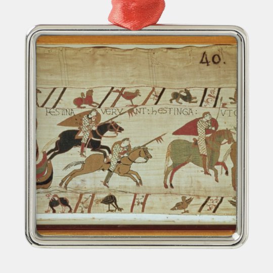 Normans disembark at Pevensey and the knights Christmas Ornament