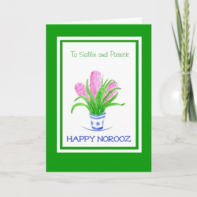 Norooz Customisable Greeting Card - Hyacinths (Front)