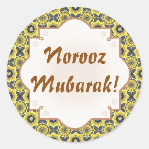 Norooz Mubarak Khatam fish Classic Round Sticker