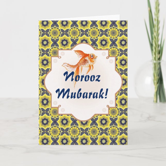 Norooz Mubarak Khatam fish Holiday Card (Front)