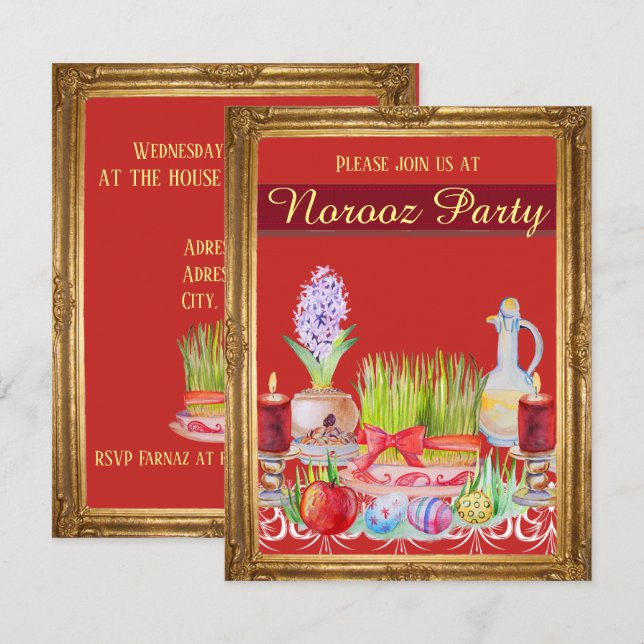 Norooz party Haft Sin Invitation (Front/Back)