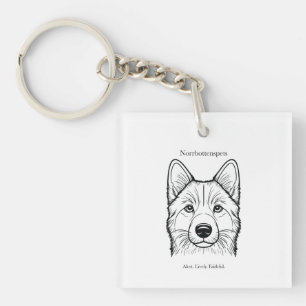 Norrbottenspets Portrait Key Ring