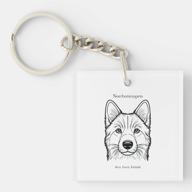 Norrbottenspets Portrait Key Ring (Front)