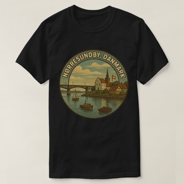 Nørresundby Denmark Bridge T-Shirt (Design Front)