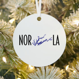 Norris Lake Tennessee Black Blue Circle Map Art Metal Tree Decoration