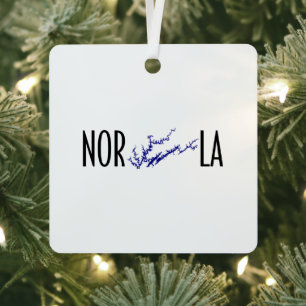 Norris Lake Tennessee Black Blue Square Map Art Metal Tree Decoration