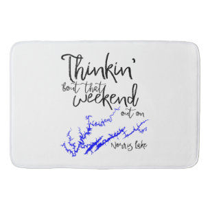 Norris Lake Tennessee Blue Weekend Shoreline Map Bath Mat