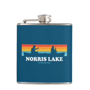 Norris Lake Tennessee Canoe Hip Flask