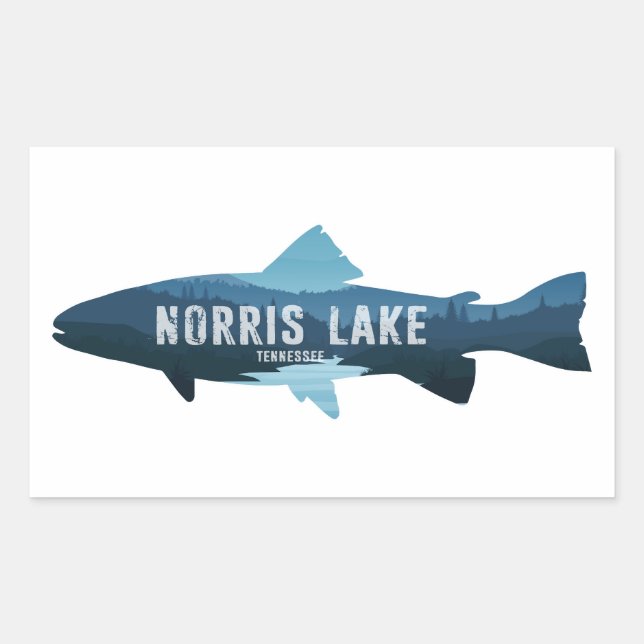Norris Lake Tennessee Fish Rectangular Sticker (Front)