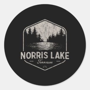 Norris Lake Tennessee Outdoors Vintage Classic Round Sticker