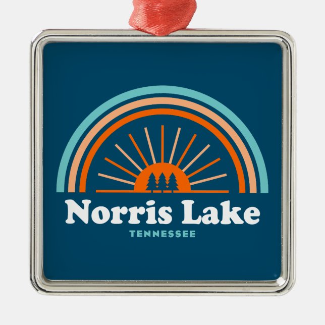 Norris Lake Tennessee Rainbow Metal Tree Decoration (Front)
